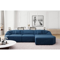 Sofa Dreams Ecksofa Designer Strukturstoff Sofa Cabrera L Form kurz Stoff Couch, Loungesofa blau