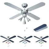 ETC Shop RGB LED Deckenventilator 102 cm Grau