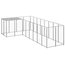 vidaXL Hundezwinger 2,2 m x 4,4 m x 1,1 m Stahl Silber