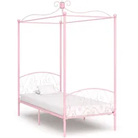 vidaXL Himmelbett-Gestell Rosa Metall 100 x 200 cm