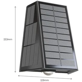 Calex Matera, Solar Wandleuchte, warmweißes Up - Down Licht, solarbetrieben, kabellos, wasserdicht, schwarz