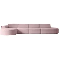 altdecor Ecksofa in L-Form Corner Sofa Bett Eckcouch Couch Wohnlandschaft Cauchsofa MARI-L3-406x165x78 cm Rosa