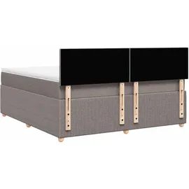 vidaXL Boxspringbett mit Matratze Taupe 180x200 cm Stoff