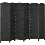Homcom Paravent Schwarz Kunststoff, 1.6x170x240 cm Raumteiler & Paravents, Paravents