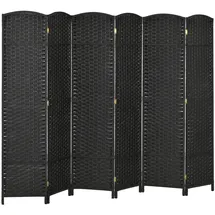 Homcom Paravent Schwarz Kunststoff, 1.6x170x240 cm Raumteiler & Paravents, Paravents