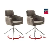 MCA furniture Armlehnstuhl (2-er Set) in Braun, Polyester - 60x92x64cm (BxHxT) (2-er Set) braun
