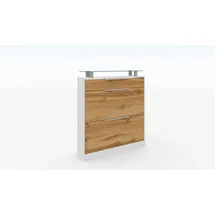 borchardt Möbel Oliva 89 x 104 x 24 cm mit 2 Doppeltrommeln und 1 Schubkasten weiß matt / weiß