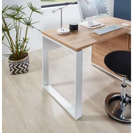 Germania GW-Lioni, weiß (weiß, navarra, eiche, nachbildung), Holzwerkstoff Metall, Holzwerkstoff, Metall, Arbeitsmöbel-Sets, Büromöbel-Set