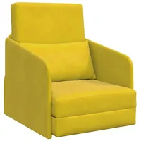 vidaXL Sofa Boden Schlafsofa 2-in-1 Gelb 65x80x83 cm Samt, 1 Teile gelb