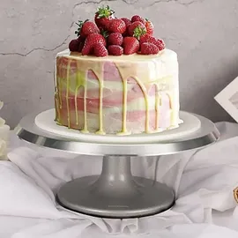 Klausberg Tortenständer mit Fuss, Cake Design Utensilien, Silber
