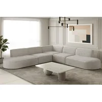 Fun Möbel Ecksofa Designersofa PALMA in Stoff Ascot Pearl