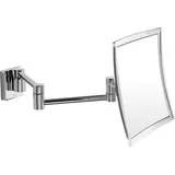 Inda - 3x quadratischer Vergrößerungsspiegel zur Wandmontage mit doppeltem Gelenkarm aus Chrom