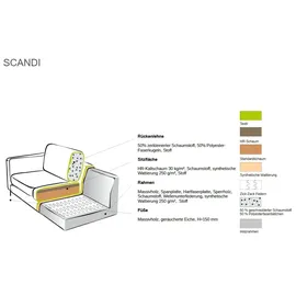 Home Affaire 3-Sitzer HOME AFFAIRE "Pinto Skandi, 206 cm, Chenille, Struktur", braun, B:208cm H:89cm T:97cm, 100% Polyester, Sofas, mit Keder, Massivholzfüße Eiche geräuchert, Wellenunterfederung
