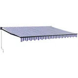vidaXL Markise Einziehbar Blau und Weiß 4x3 m Stoff und Aluminium
