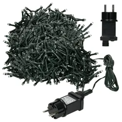 ECD Germany 24 m Cluster Lichterkette Weihnacht Innen/Außen 8 Funktionen weiß 1200 LED