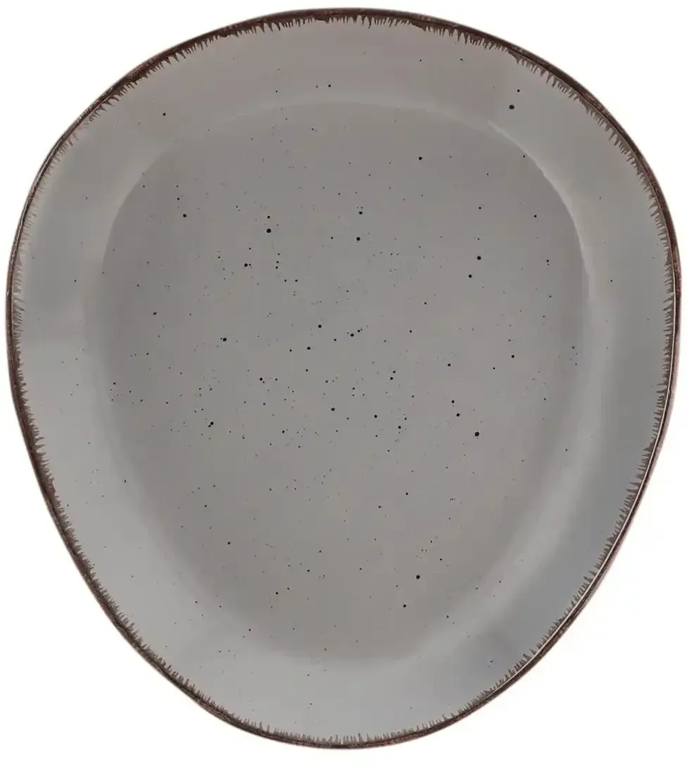 Peill+Putzler Dessertteller dreieckig 23 cm  Siena ¦ grau ¦ Steinzeug/Steingut Ø: 22.5