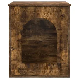 vidaXL Katzenhaus Geräucherte Eiche 53 x 52 x 62 cm Holzwerkstoff