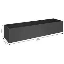 Biohort HochBeet 401 x 102 x 77 cm Dunkelgrau-Metallic