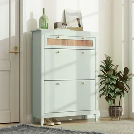 Homcom Schuhschrank 88 x 120 x 30 cm mit Schublade grün