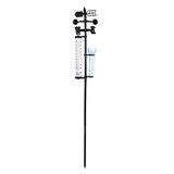 Fdit Outdoor-Gartenthermometer, Regenmesser, 3-in-1-Wetterstation, Messgerät, Wetterinstrumente