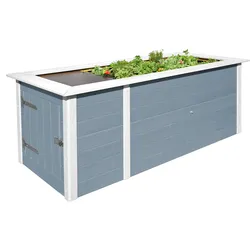 Weka Profi-Hochbeet 669 mit Stauraum und Ablage - grau