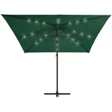 vidaXL Ampelschirm mit LED-Leuchten 250 x 250 cm grün