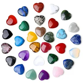 luxuskollektion Edelstein 30PCS Natürliche Edelsteine Herz Kristalle Handschmeichler Set