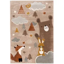 Pergamon Kinder Teppich Maui Kids Fuchs und Bär Braun 140x200cm