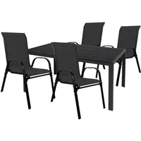 Mojawo Gartengarnitur 5-tlg. Schwarz/Grau
