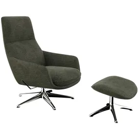 flexlux Drehsessel Marinella Chenille 75 x 103 x 95 cm Grün mit Liegefunktion