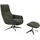 flexlux Drehsessel Marinella Chenille 75 x 103 x 95 cm Grün mit Liegefunktion