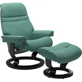 Stressless Stressless® »Sunrise«, (Set, Relaxsessel mit Hocker), mit Classic Base, Größe S, Gestell Schwarz Stressless® aqua green PALOMA,