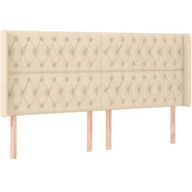 vidaXL Boxspringbett mit Matratze & LED Creme 180x200 cm Stoff
