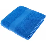 Homescapes Flauschiges Premium Frottee Strandtuch 100 x 180 cm blau