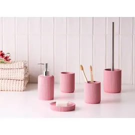 Beliani Badaccessoires Set 5-teilig Badaccessoire-Set Rosa