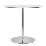 KADIMA DESIGN Esstisch Esstisch Rund Glas Glastisch für 3-4 Personen (90x90x74 cm YOUPI Kollektion), Küchentisch mit Metallfuß Modernes Design weiß