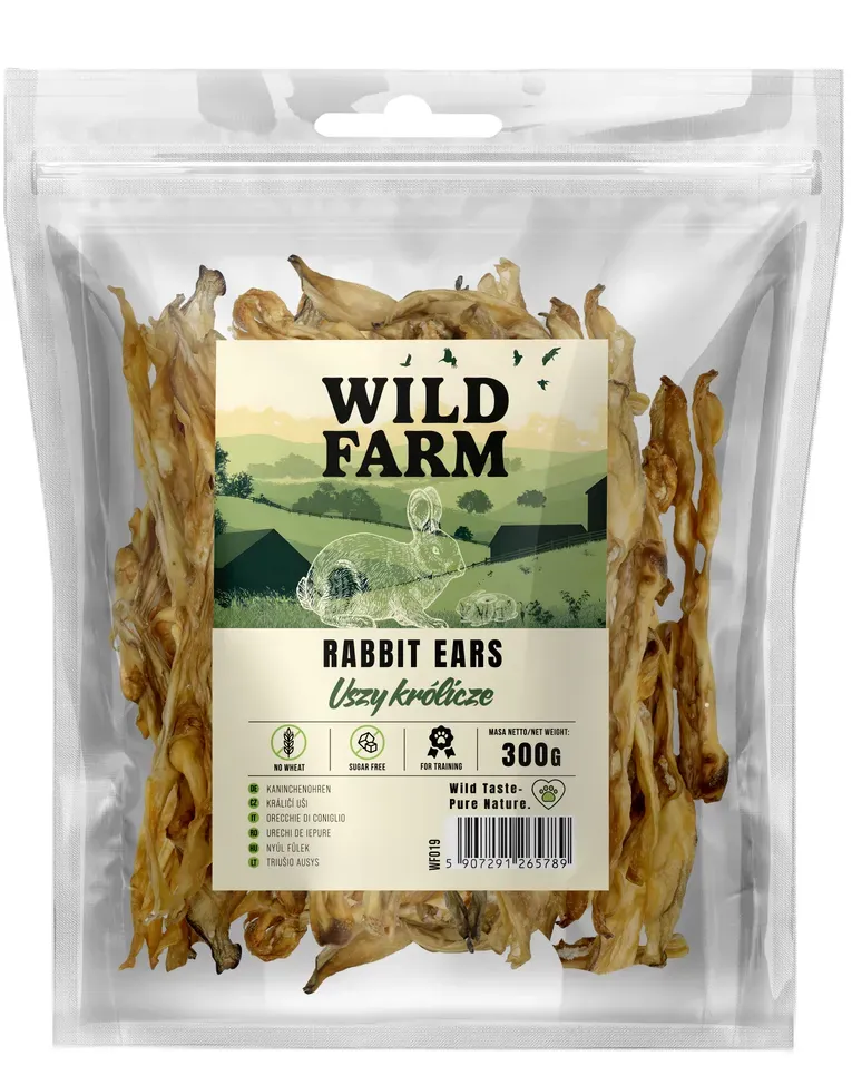 WILD FARM Kaninchenohren 300g Hundeleckerli