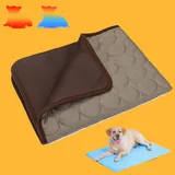 Qosigote kühlmatte Hund, Kühlmatte für Hunde, Hundekühlmatte Selbstkühlend, Atmungsaktiv Waschbares Hundekissen für Sommer, XS-XXL (Kaffee, L-70X55)