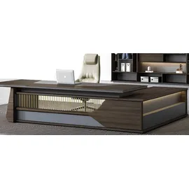 xl moebel gmbh Xlmoebel Eckschreibtisch Moderner Eckschreibtisch mit Stauraum in Holz-Optik (Eckschreibtisch), Hergestellt in Europa braun