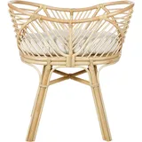 Beliani Stubenbett Rattan mit Gestell Polster Cremeweiß Boho Gruissan