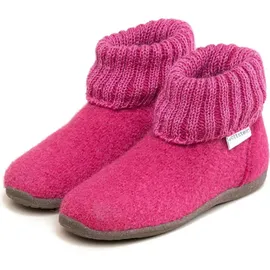 Gottstein Alpine Boot RU Kinder Hausschuh | Filz-Hausschuh Made in Tirol | Farbe rosa Größe - raspberry/brown -