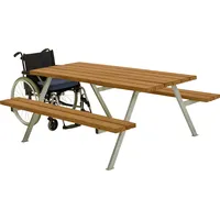 PLUS Picknicktisch Alpha Stahl-Holz 177 x 185 x 73 cm teak