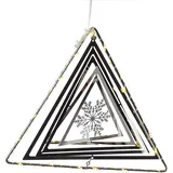 MARELIDA LED Dreeick mit Schneeflocke 3D Dekohänger Weihnachten Fensterdeko