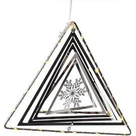 MARELIDA LED Dreeick mit Schneeflocke 3D Dekohänger Weihnachten Fensterdeko