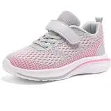 Generisch Turnschuhe Mädchen Hallenschuhe Sportschuhe Kinder Kinderschuhe Mädchen Atmungsaktiv Laufschuhe Sneaker (1a-Grey, 32 Little Child) - 32 EU