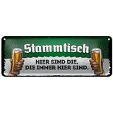 Femer GmbH Metallschild Hinweis 27x10 cm Stammtisch Weizen Biergläser, (1 St), gewölbte Oberfläche, abgerundete Ecken, umgeschlagene Kanten