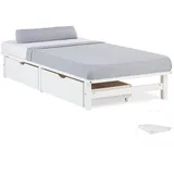 Homestyle4u Holzbett 90 x 200 cm Weiß