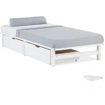 Homestyle4u Holzbett 90 x 200 cm Weiß