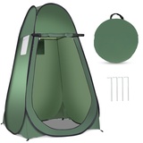 HOMASIS Pop up Duschzelt mit Tragetasche, tragbares Umkleidezelt Camping, Toilettenzelt mit Fenster & Aufbewahrungstasche, Duschkabine für Outdoor, 120 x 120 x 190 cm (Grün)