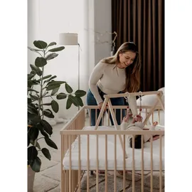 Sämann Laufgitter mit Matratze SleepPlus – natur - Premium Kollektion | Gr.: 100x100 cm Babymöbel, Laufstall Baby